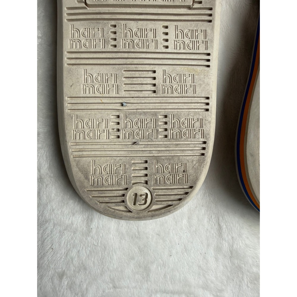 Hari Mari Fields Gray Orange Flip Flop Sandals Mens 13 Comfort Thong Sandals - Picture 5 of 5